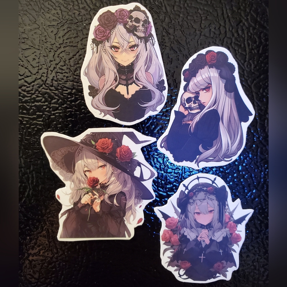 Goth Anime Girl Magnets Custom Handmade Refrigerator Accessories
